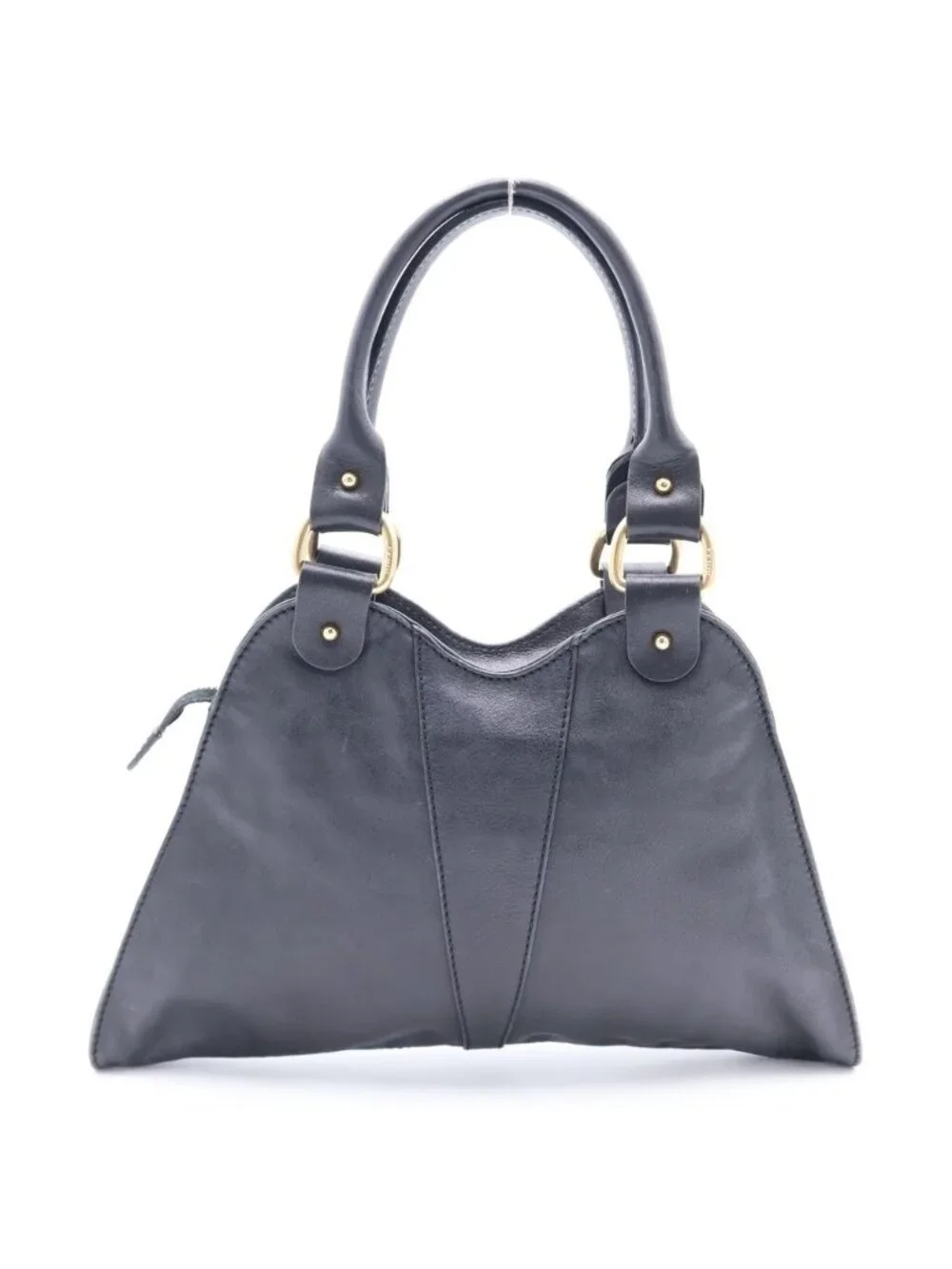 Fendi Handbag Diavolo Black Leather Gold